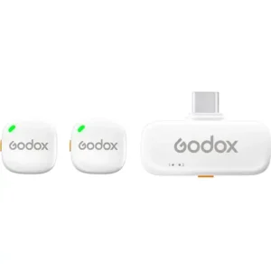 Godox C01 2-Person Wireless Microphone System with USB-C Connector for Mobile Devices (2.4 GHz, White)