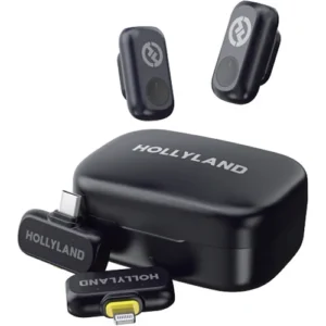 Hollyland LARK A1 Combo 2-Person Wireless Microphone System with USB-C and Lightning Connectors for Smartphones (Space Gray, 2.4 GHz)