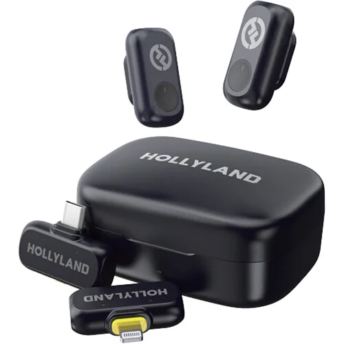 Hollyland LARK A1 Combo 2-Person Wireless Microphone System with USB-C and Lightning Connectors for Smartphones (Space Gray, 2.4 GHz)